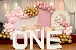 Pink & Gold First Birthday Decor