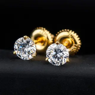 Gold Solitaire Studs