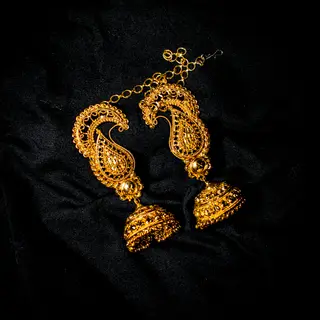 Gold Jhumka Earrings