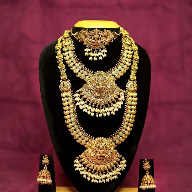 Temple Lakshmi Necklace Set