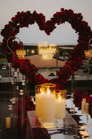 Proposal Decor with Rose Heart