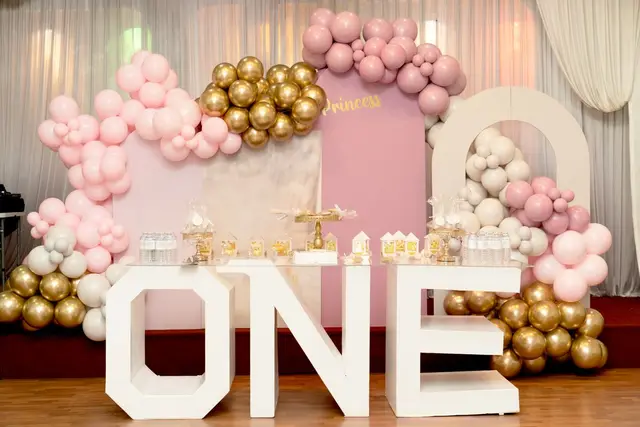 Pink & Gold ONE First Birthday Decor